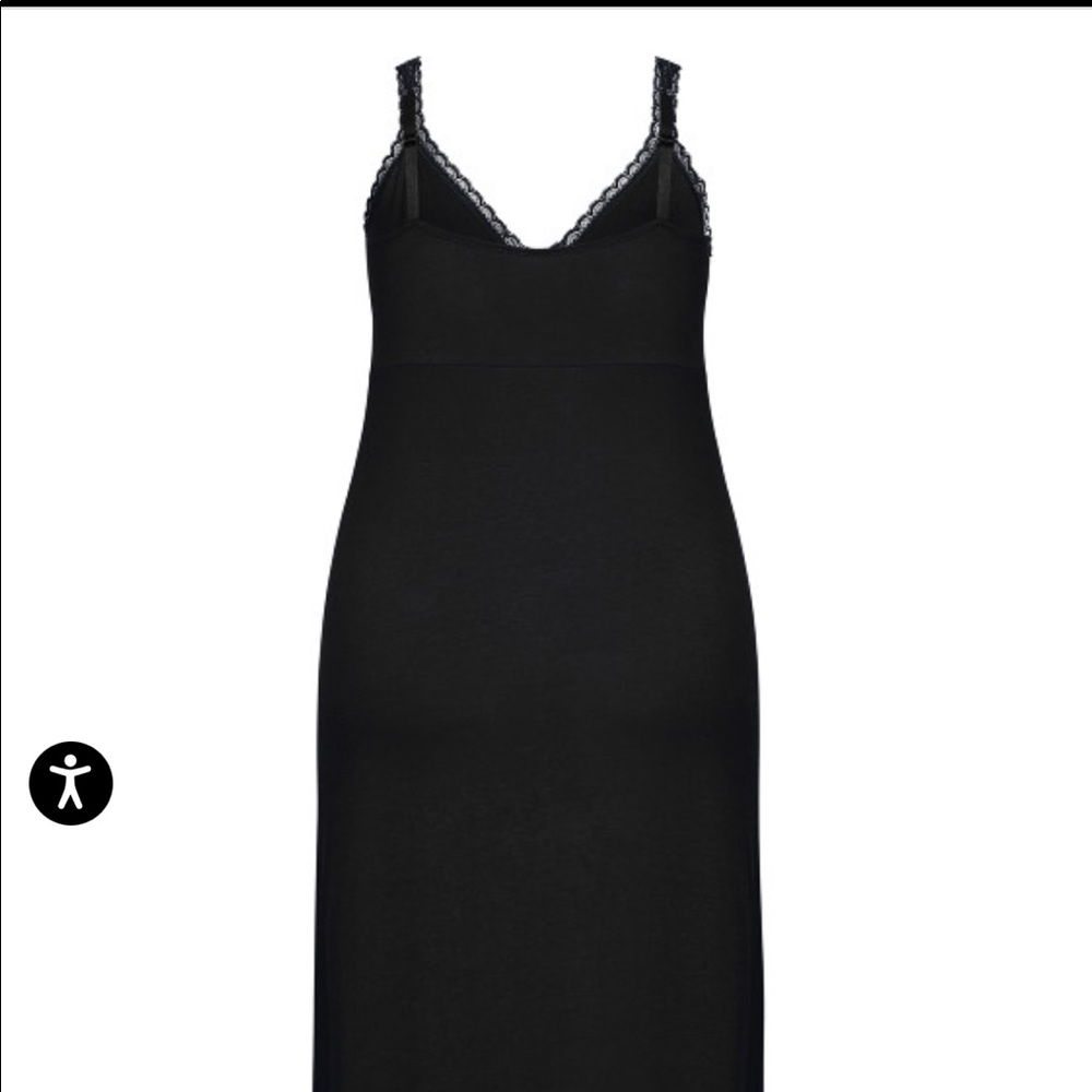 Black Maxi Sleep Lace Trim
